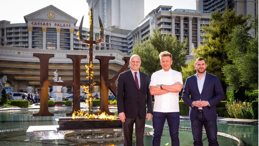 "Vibrant dining atmosphere at Hell’s Kitchen, where Gordon Ramsay’s signature dishes come to life in Las Vegas and NYC."